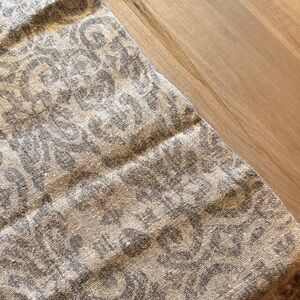 Elegant Gray Patterned table runner - extra long